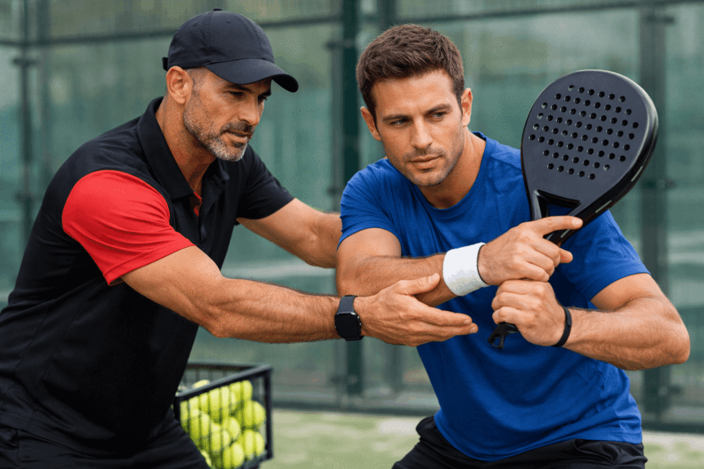 Aprendiendo a mejorar la técnica de volea en pádel con un entrenador profesional